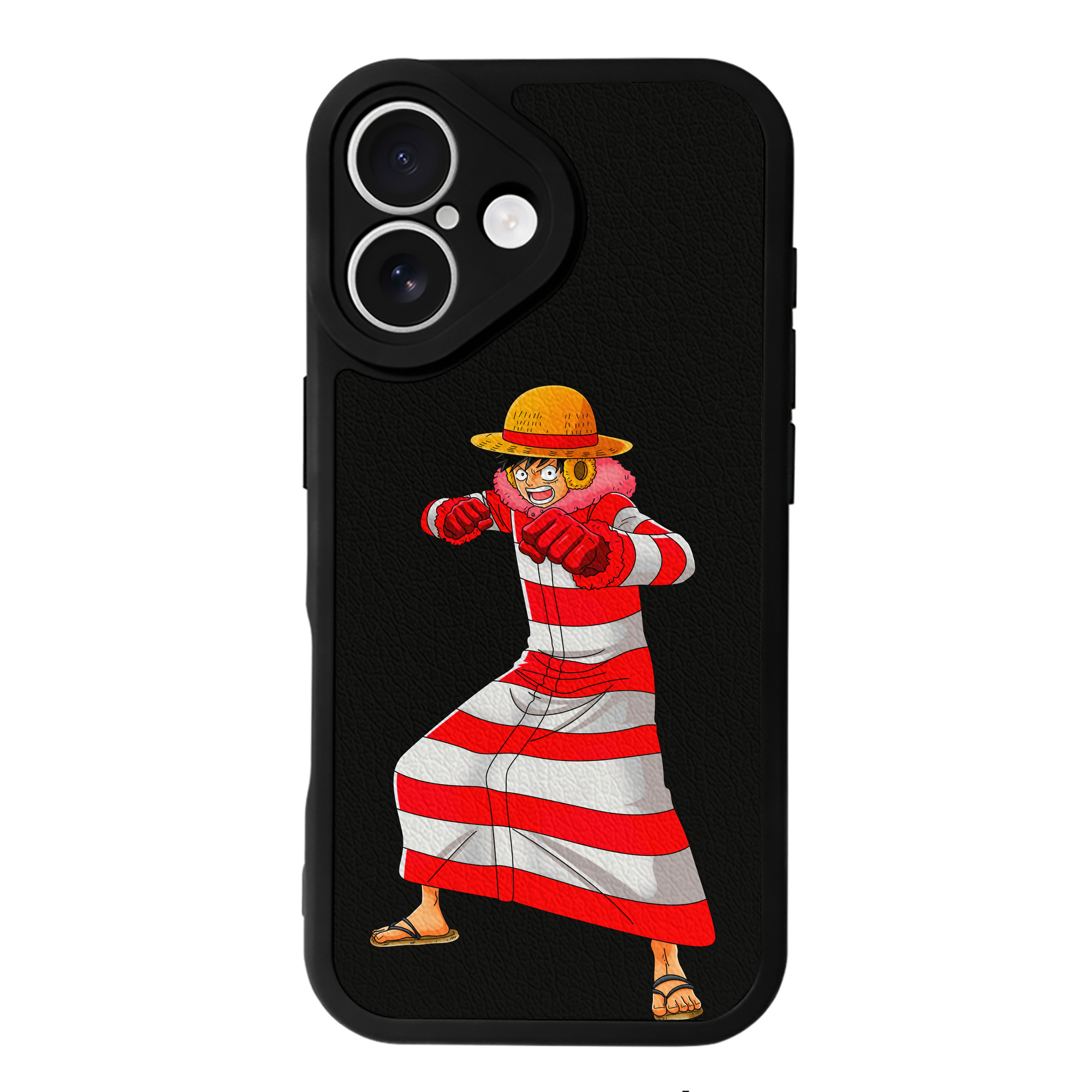 （画像用） ワンピース モンキー・D・ルフィ ONE PIECE Monkey D. Luffy 【iPhone 16シリーズ対応】シリコンスマホケース（レザー調） 材質：シリコン